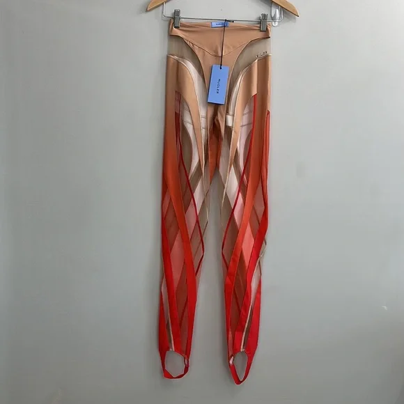 MUGLER Sheer Spiral Stirrup Leggings - Picture 5 of 12